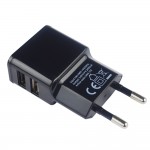 Chargeur Secteur Double USB 2.4A Noir TQ Vrac