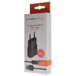 Pack Chargeur Secteur 1A + Cable Micro USB 3M Noir