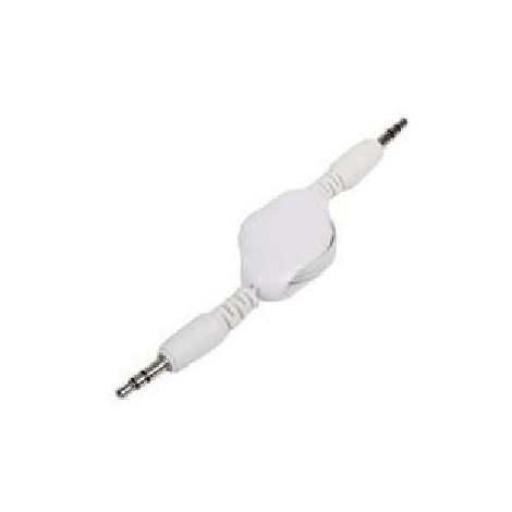 CABLE JACK 3.5 MALE/MALE BLANC RETRACTABLE
